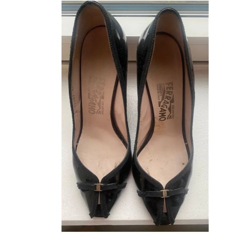 Salvatore Ferragamo Genie Peep-Toe Wedges